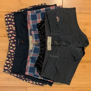 Shorts Bundle 4 pairs Size 0, 2, & 24 Hollister, Abercrombie & Fitch, H&M
